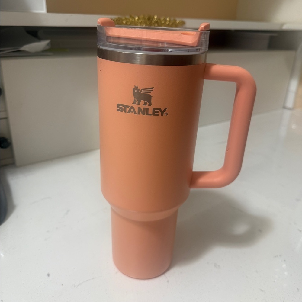 Stanley Coral Orange Insulated Travel Mug with Handle